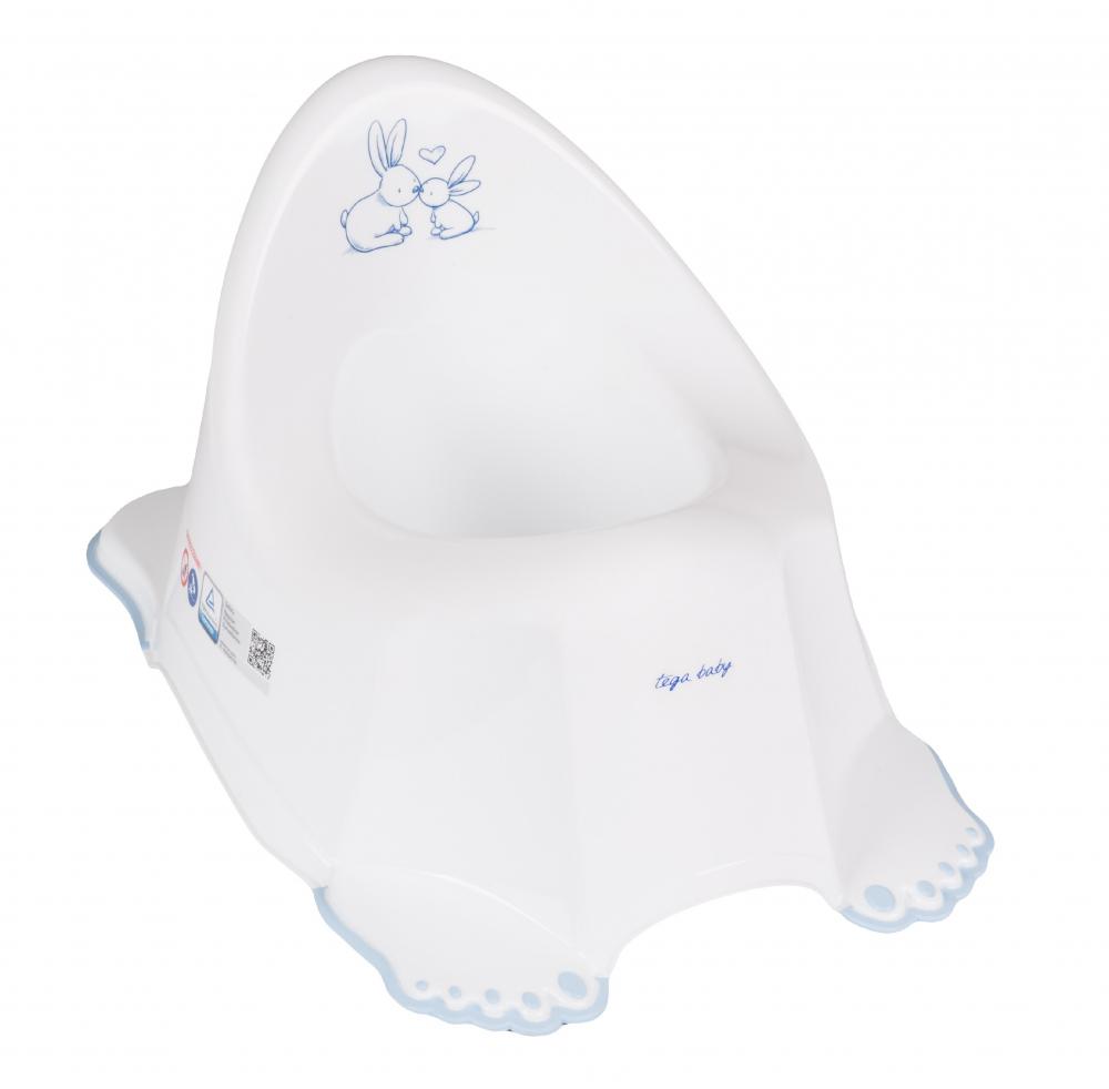 

Антискользящий музыкальный горшок детский Кролики Tega Baby, белый