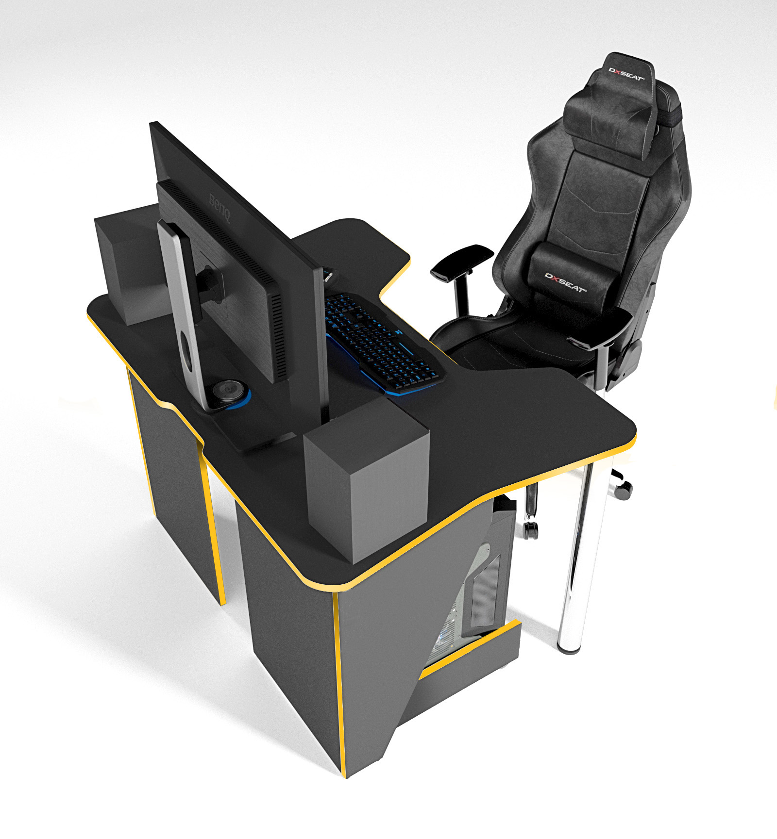 

Стол геймерский игровой ZEUS IGROK-3 черный + желтый