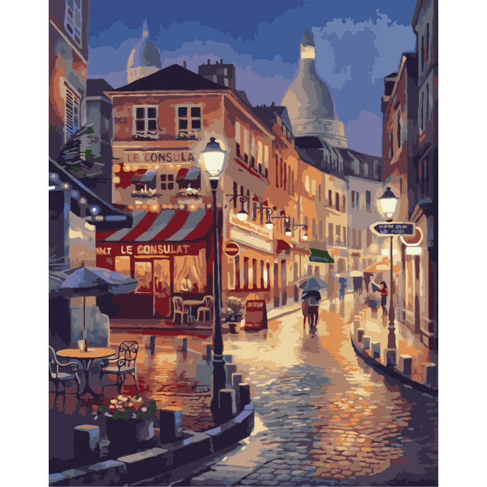 

Картина по номерам Идейка КНО2116 40*50 cм Прогулка по вечернему Парижу