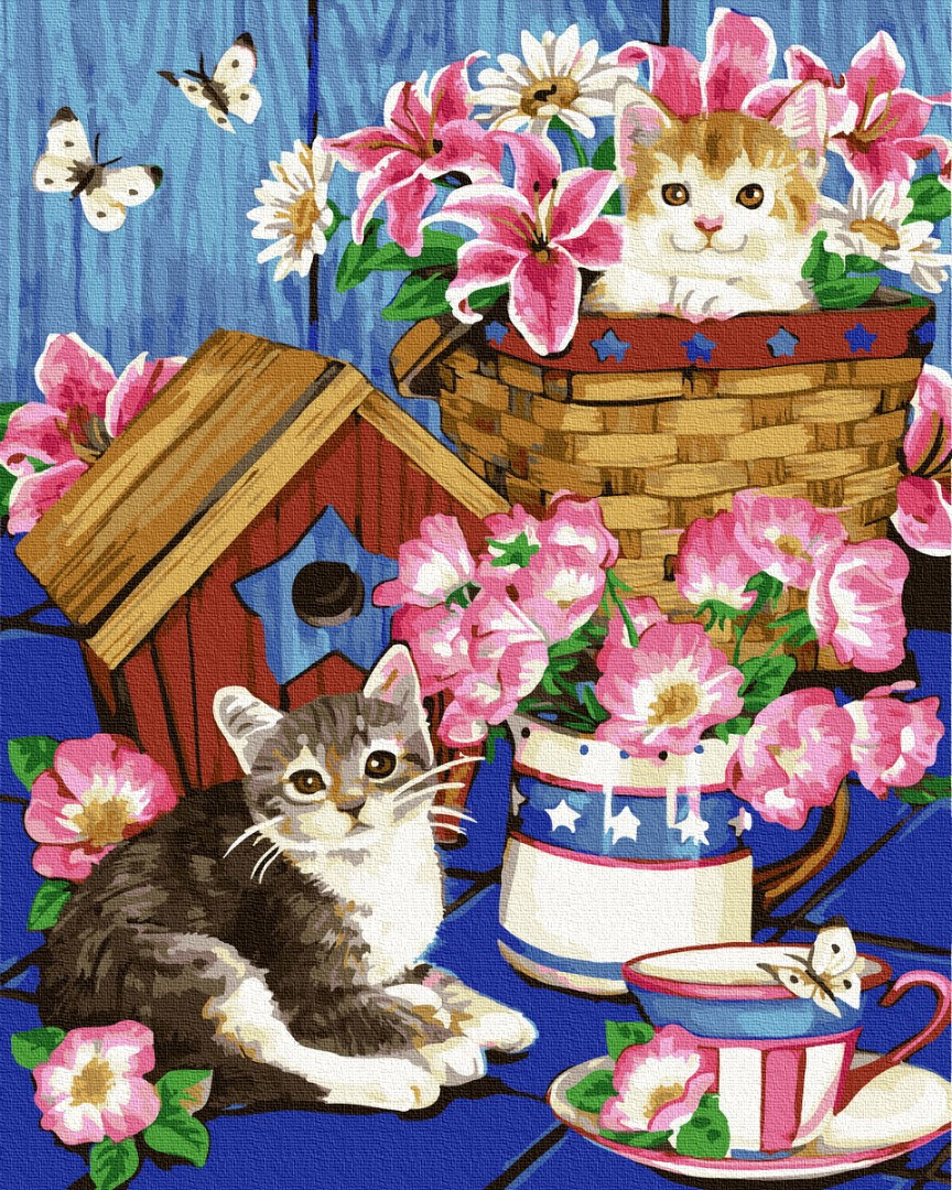 

Картина по номерам BrushMe GX21578 40*50 cм Котята в цветах