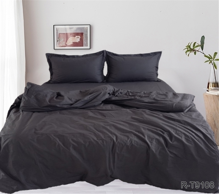 

Комплект постельного белья ТМ TAG хлопок на молнии 1,5 спальный Черный R-T9108