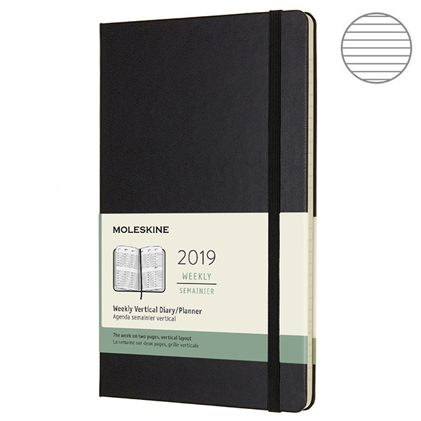 

Еженедельник Moleskine Вертикальный 2020 средний черный DHB12WV3Y20