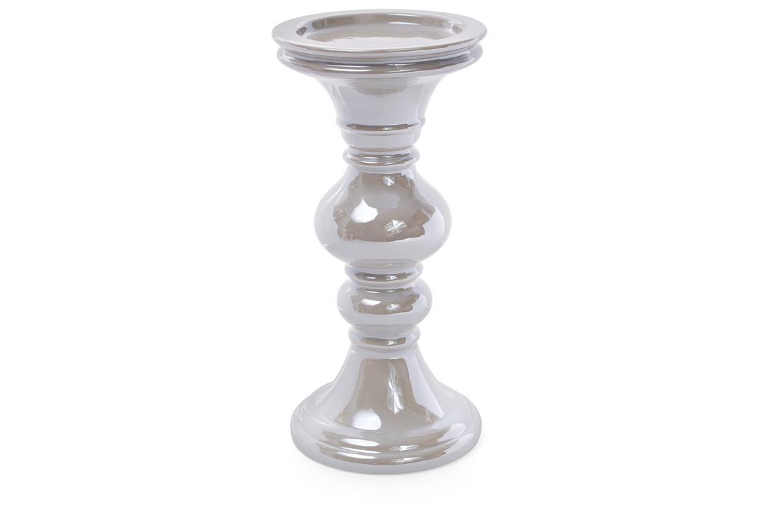 

Подсвечник керамический большой 22см пепельный перламутр BonaDi 733-174