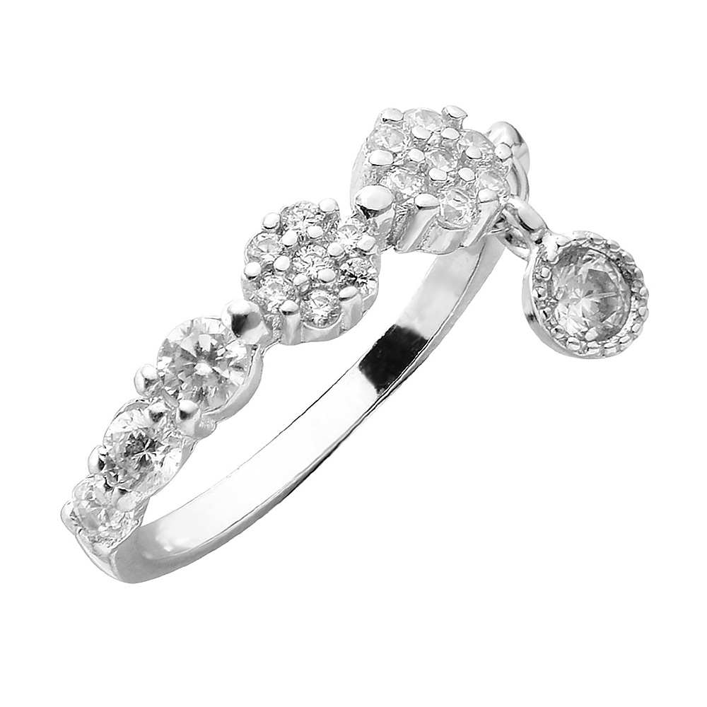 

Серебряное кольцо с подвеской и фианитами 000123157 б/р размера
