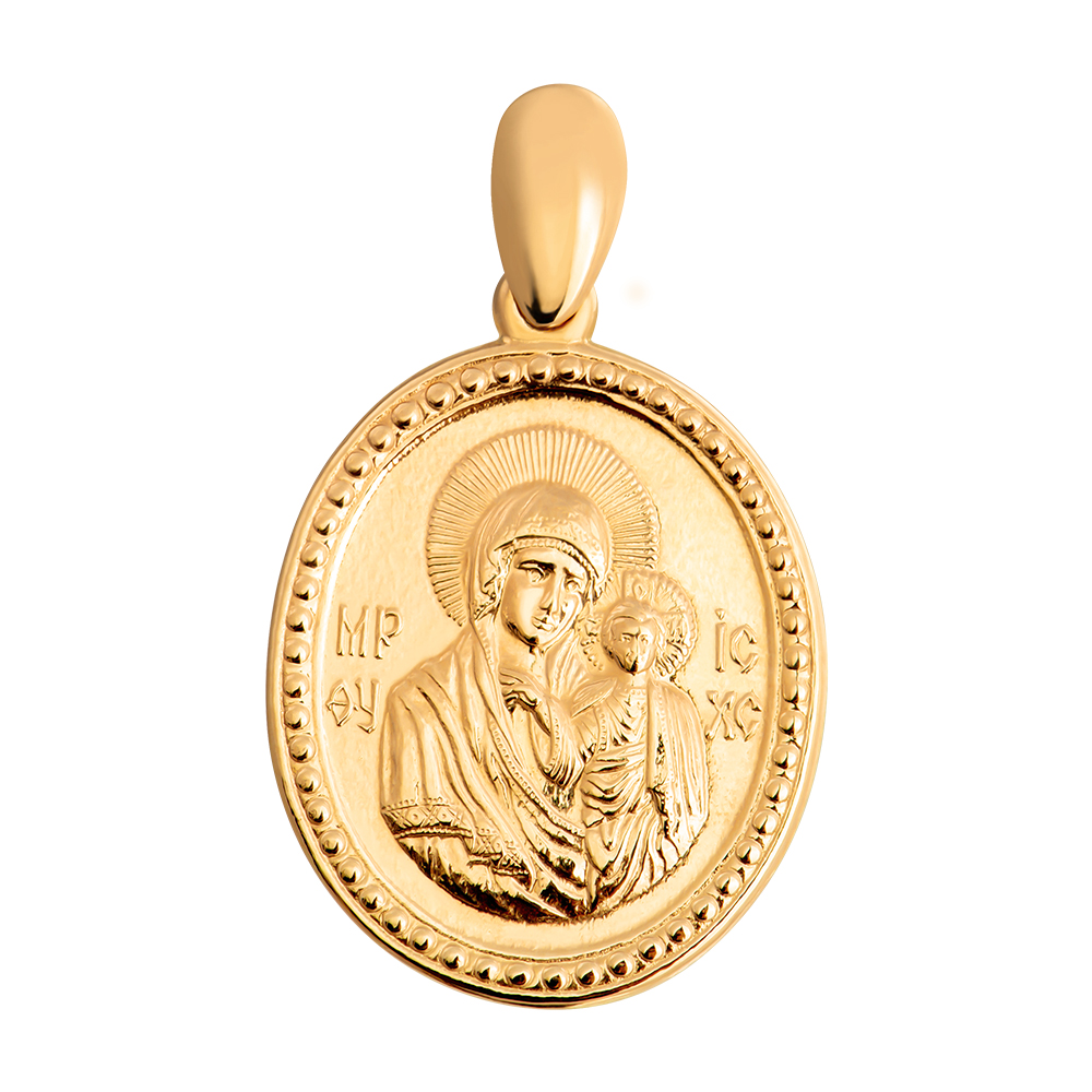 

Золотая овальная ладанка Казанская Богородица 000071615