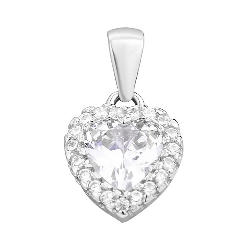 

Серебряный кулон-сердечко с фианитами 000134932