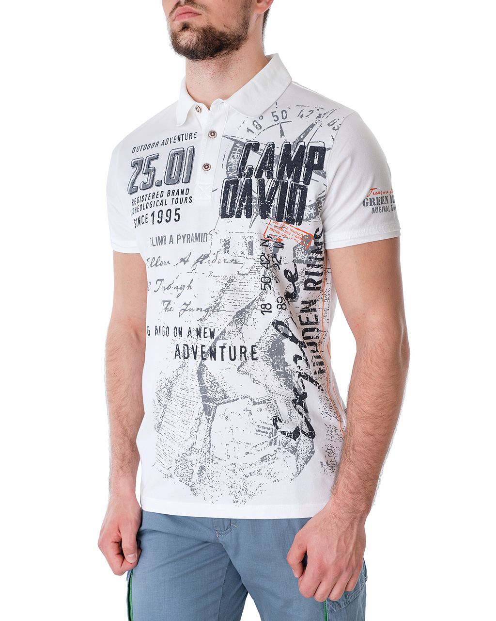 

Футболка Поло чоловіча CAMP DAVID (2102-3820/21) Білий XXL