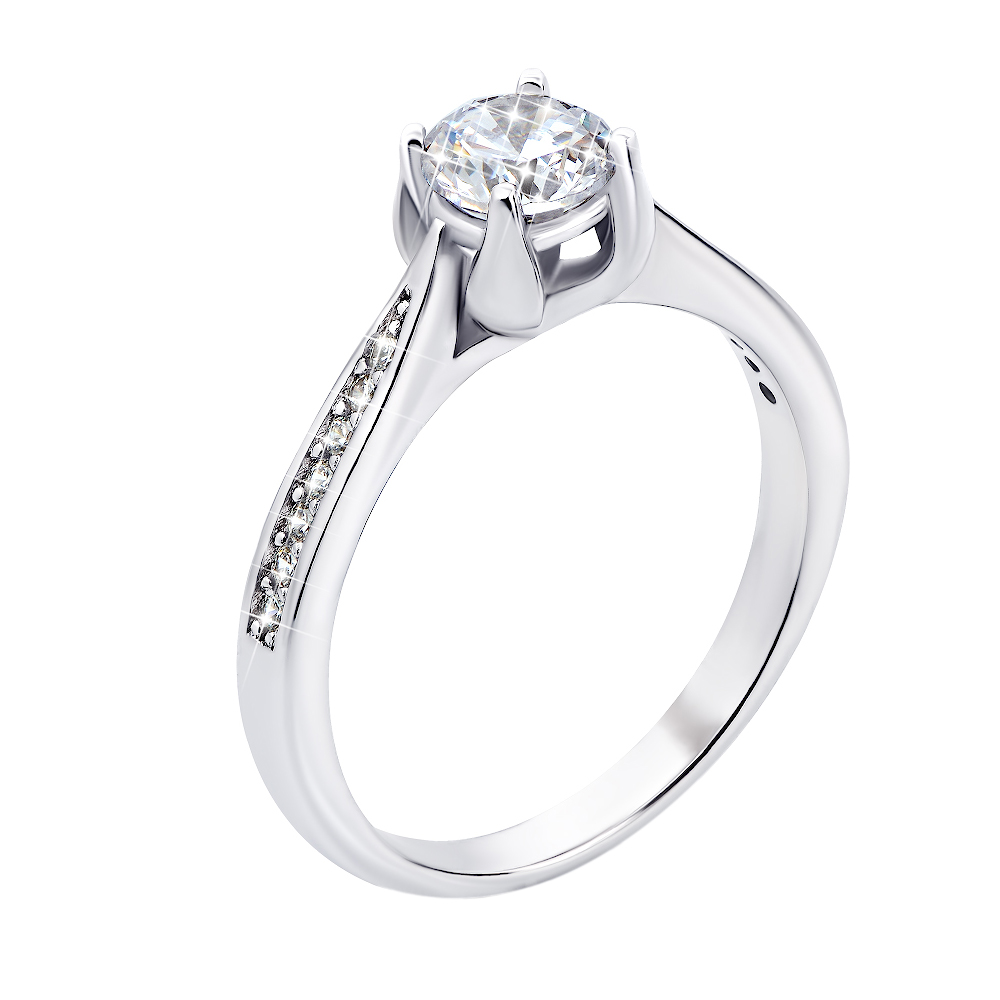 

Серебряное кольцо с фианитами 000118398 16.5 размера