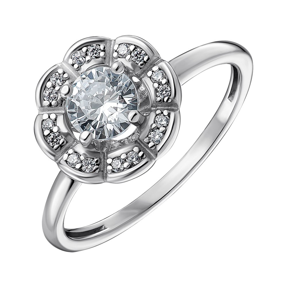 

Серебряное кольцо с фианитами 000148572 18.5 размера