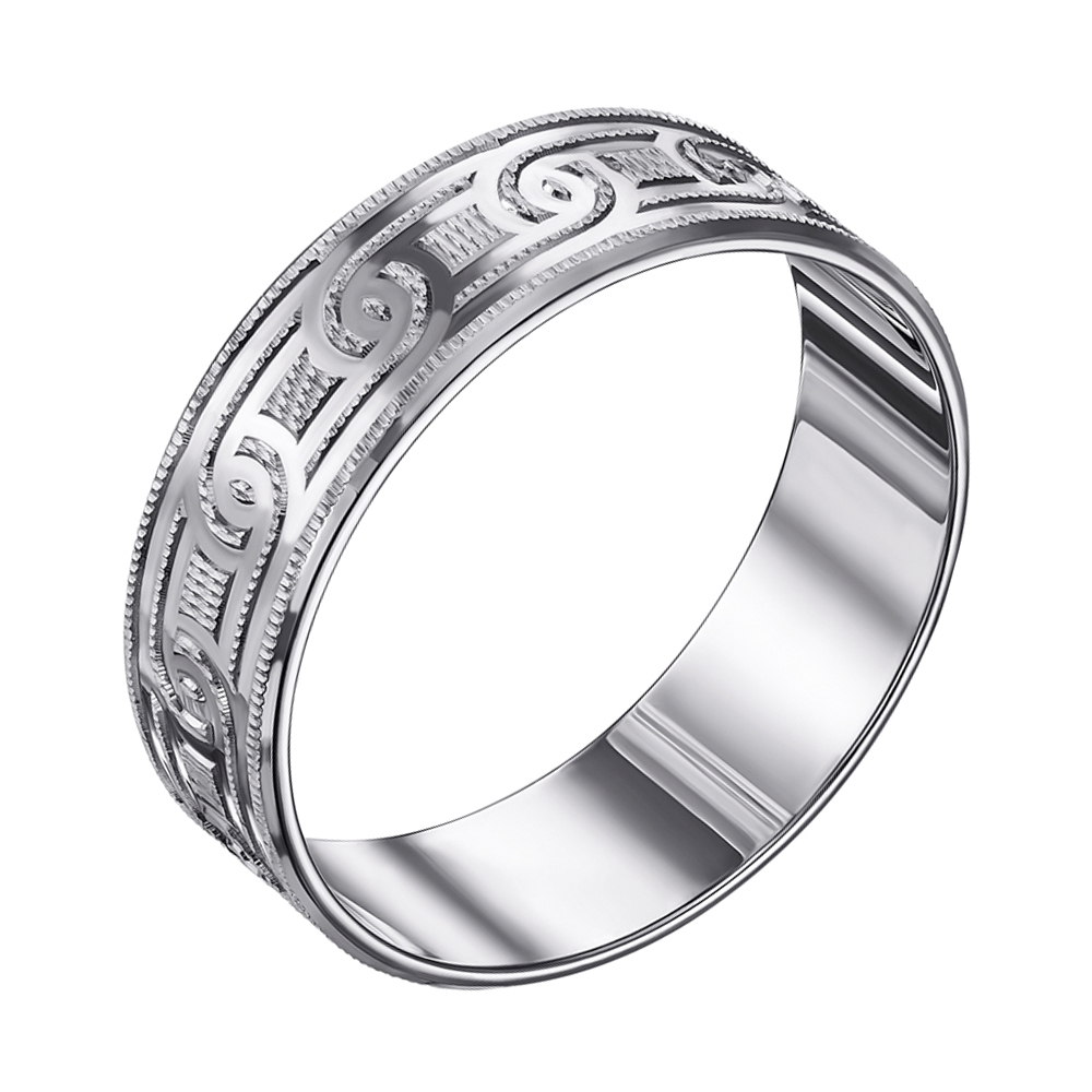 

Серебряное обручальное кольцо с насечками 000129729 21 размера