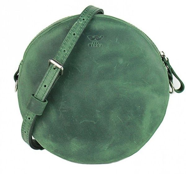 

Кожаная женская сумка мини Bubble зеленая винтажная TW-BABL-GREEN-CRZ