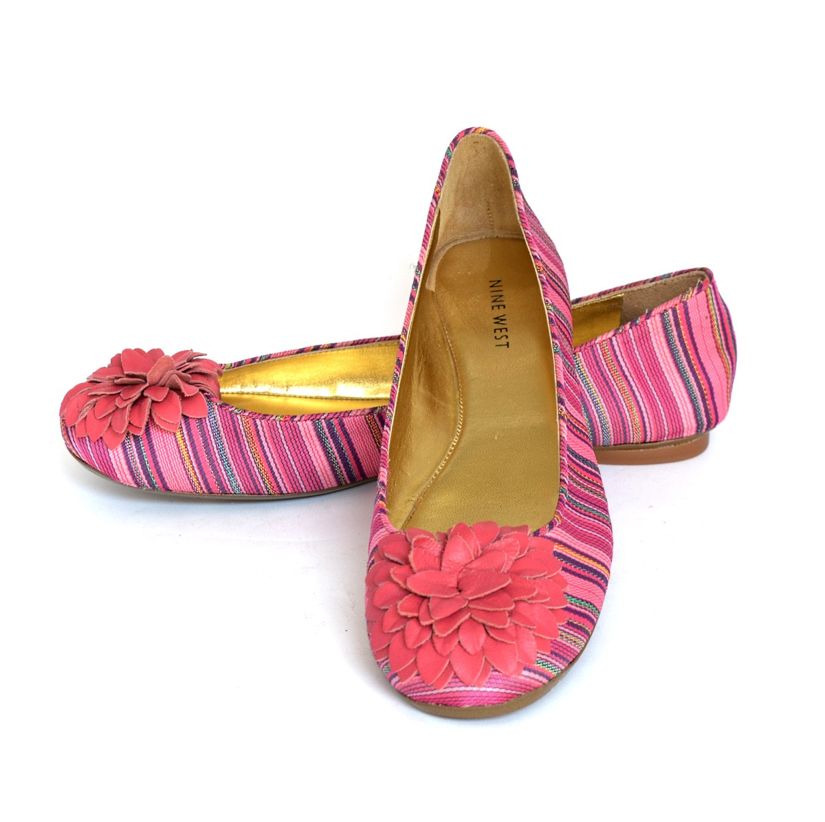 

Балетки розовые с цветком Nine West,38,5р