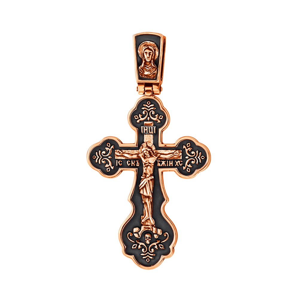 

Православный крестик из красного золота с чернением 000130828