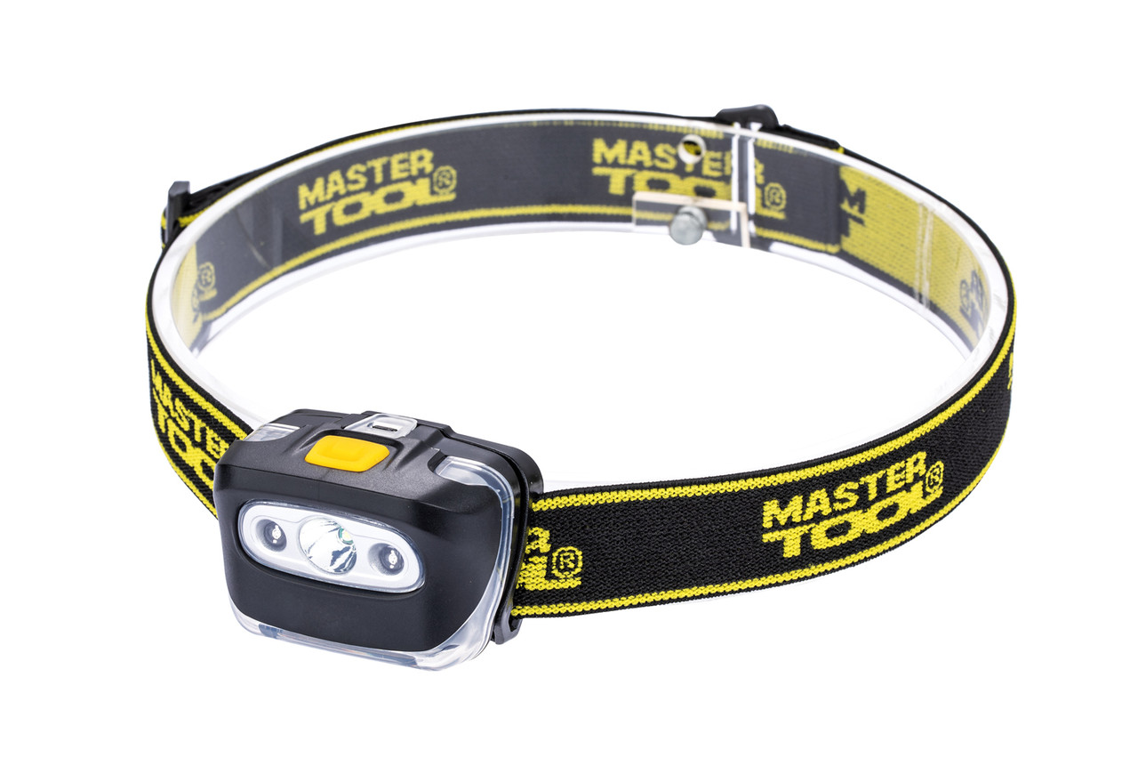 

Фонарь налобный Mastertool 4 режима 55*35*40 мм CREE XT-E WHITE LED + 2 x RED LED 3 x AAA ABS 94-0813