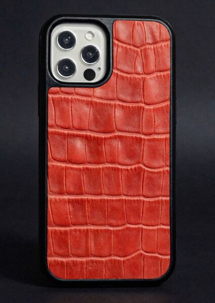 

Кожаный чехол LIMITED Croco Skin для Apple iPhone 12 / iPhone 12 Pro - Red