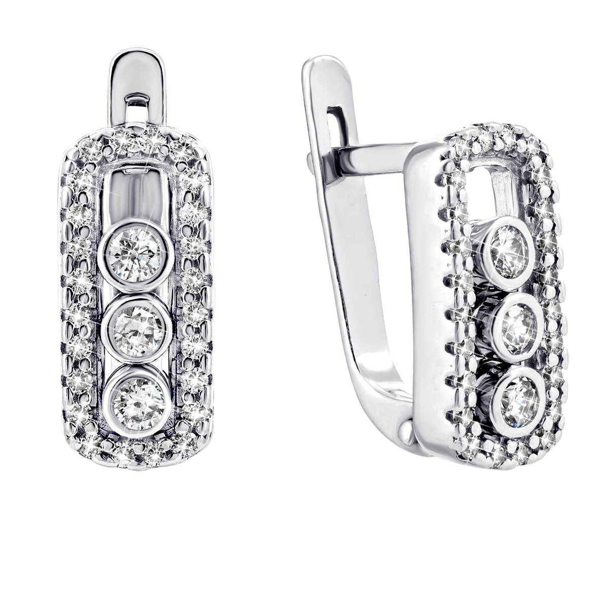 

Серебряные серьги с фианитами 82080б