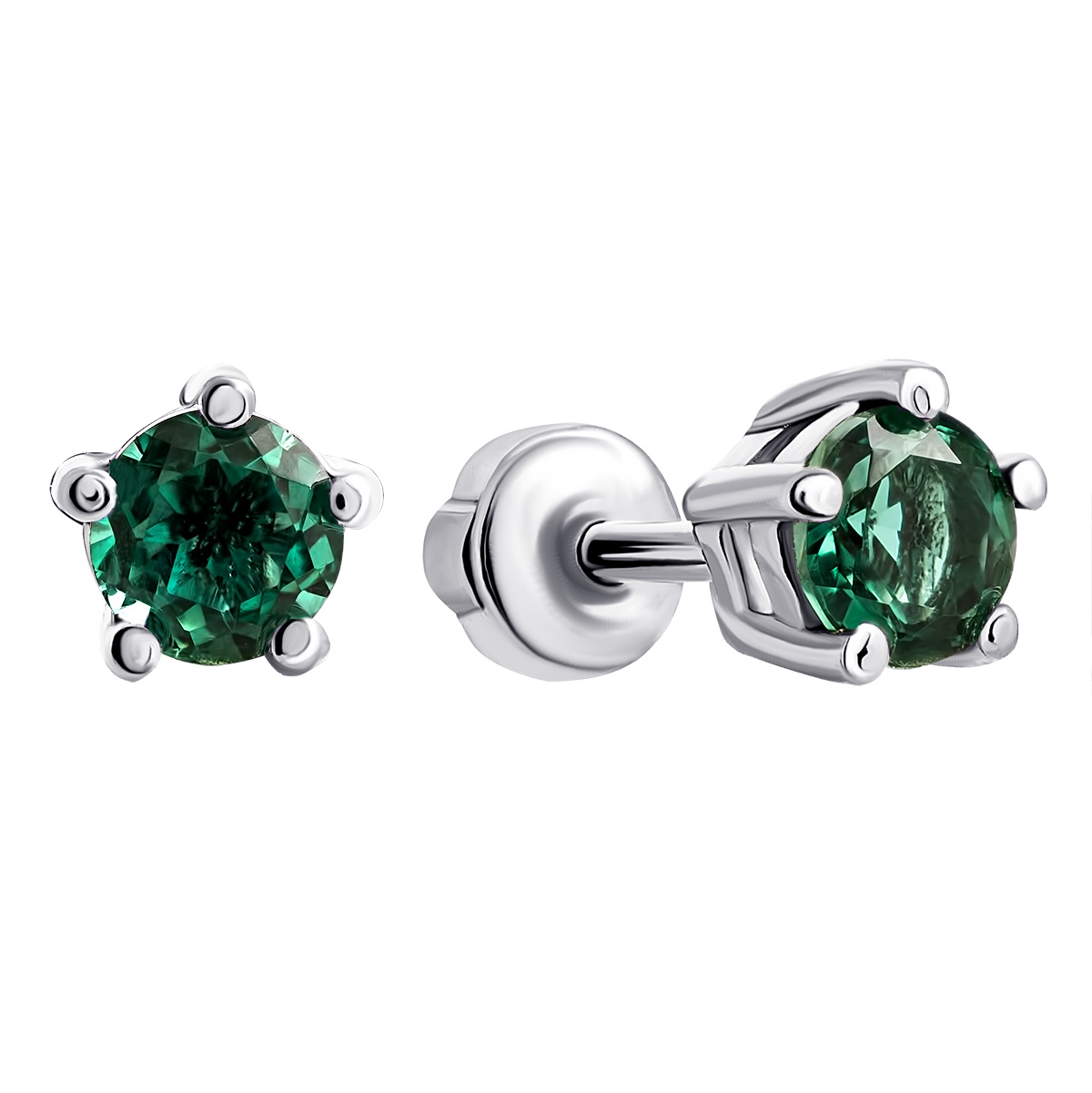 

Серебряные пуссеты с зеленым кварцем 2094/9р-QGR
