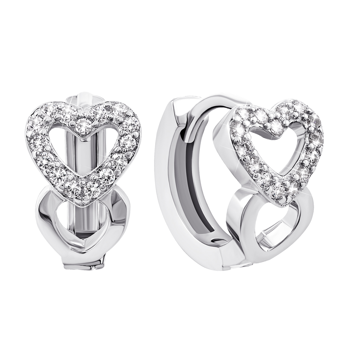 

Серебряные серьги Сердца с фианитами 1EA94029