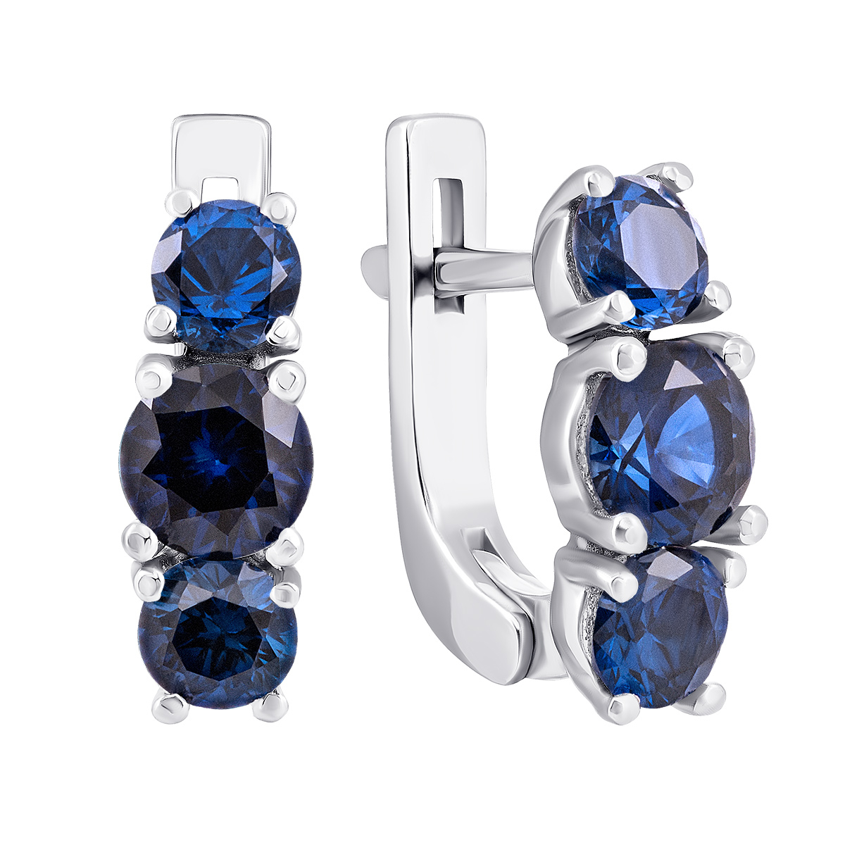 

Серебряные серьги с гидротермальным сапфиром 2976/9р-HSPH