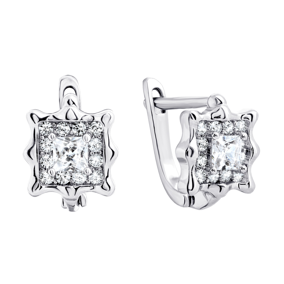 

Серебряные серьги с фианитами 1EA92012
