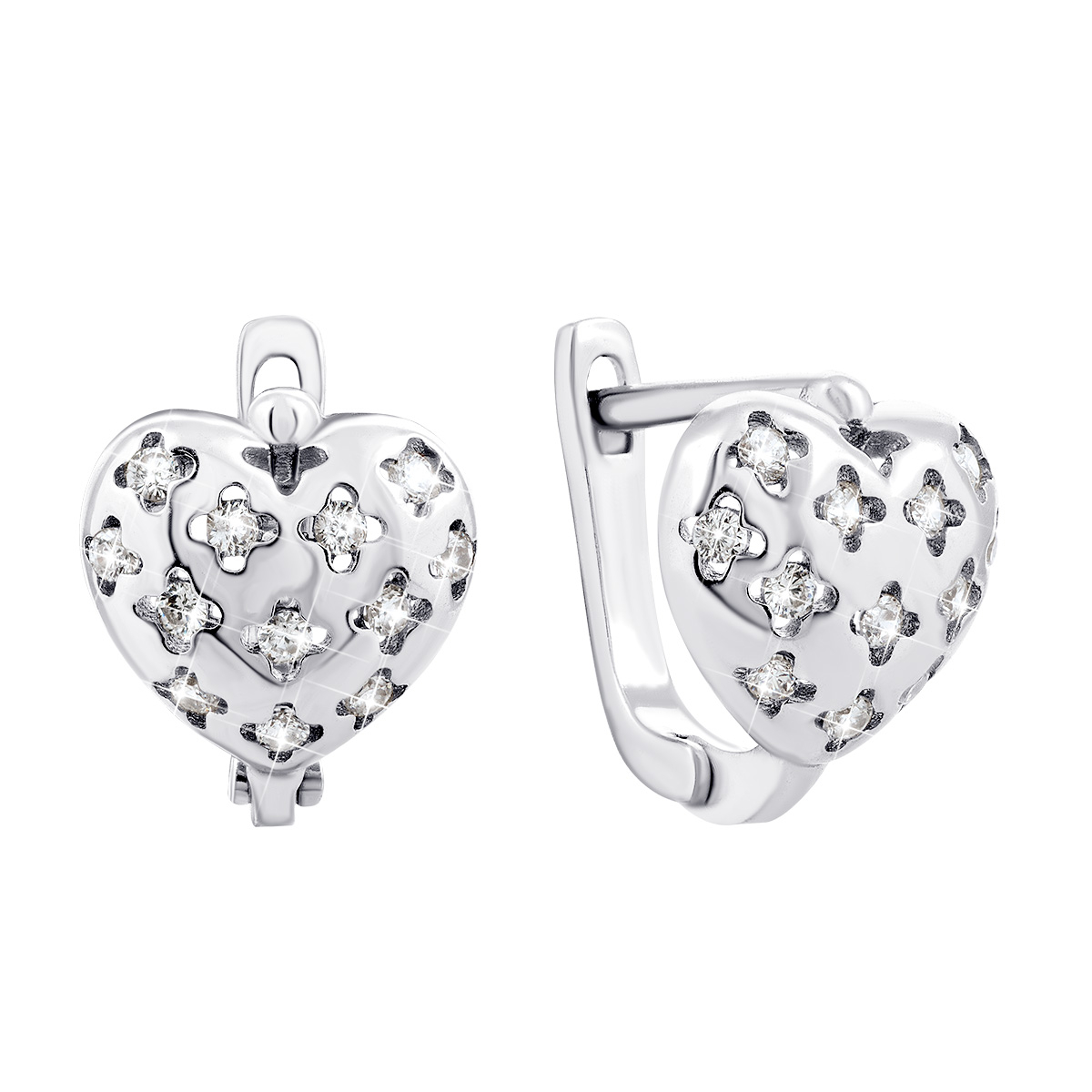 

Серебряные серьги Сердце с фианитами 1EA93633