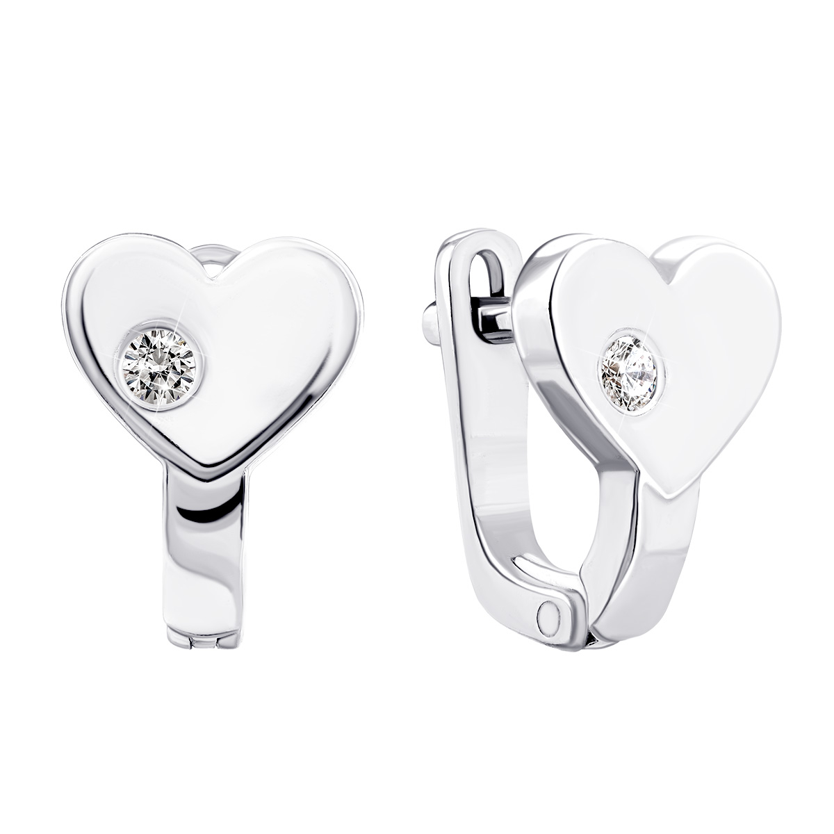 

Серебряные серьги Сердце с фианитами 2266/1р-CZ