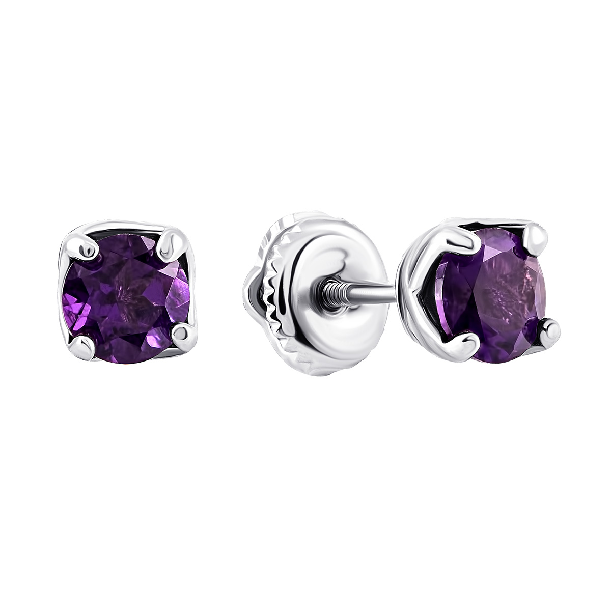 

Серебряные пуссеты с аметистом Тд0071/ам-E