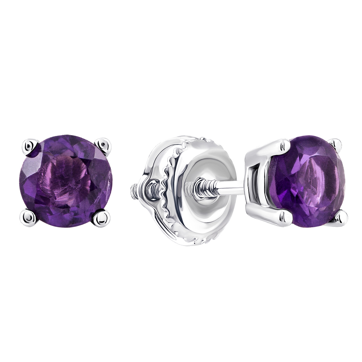 

Серебряные пуссеты с аметистом Тд0072/ам-E