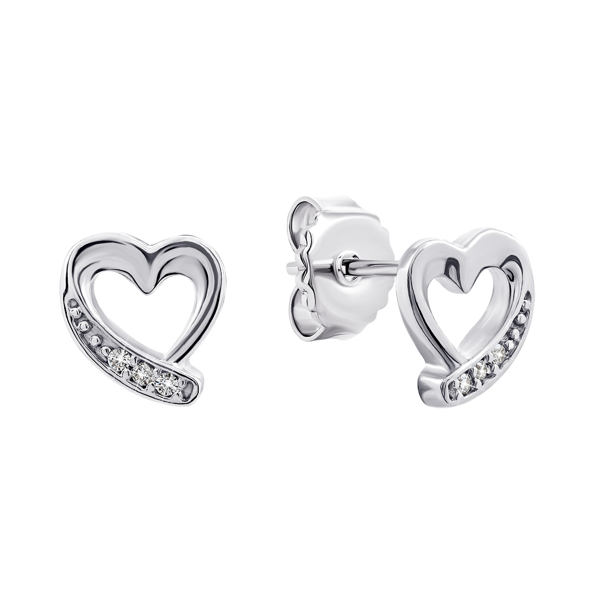 

Серебряные серьги Сердце с фианитами TE4245