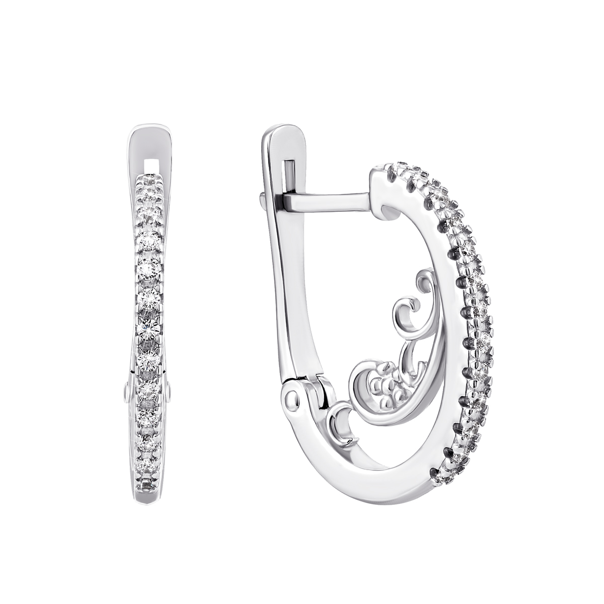 

Серебряные серьги с фианитами 82671б