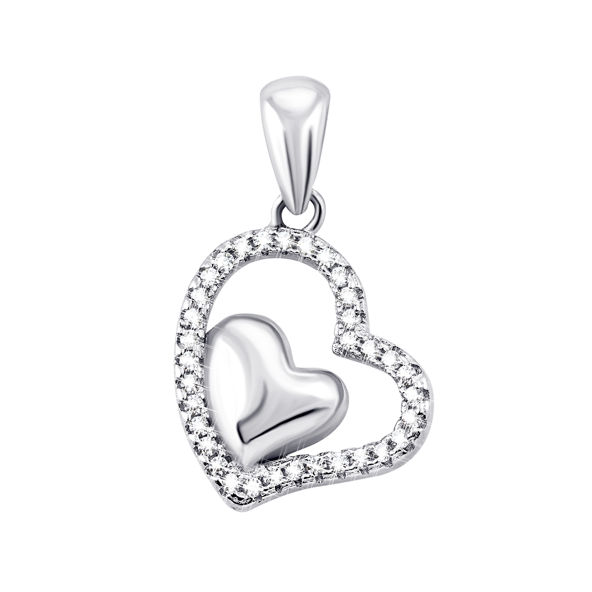 

Серебряная подвеска Сердце с фианитами TP104310