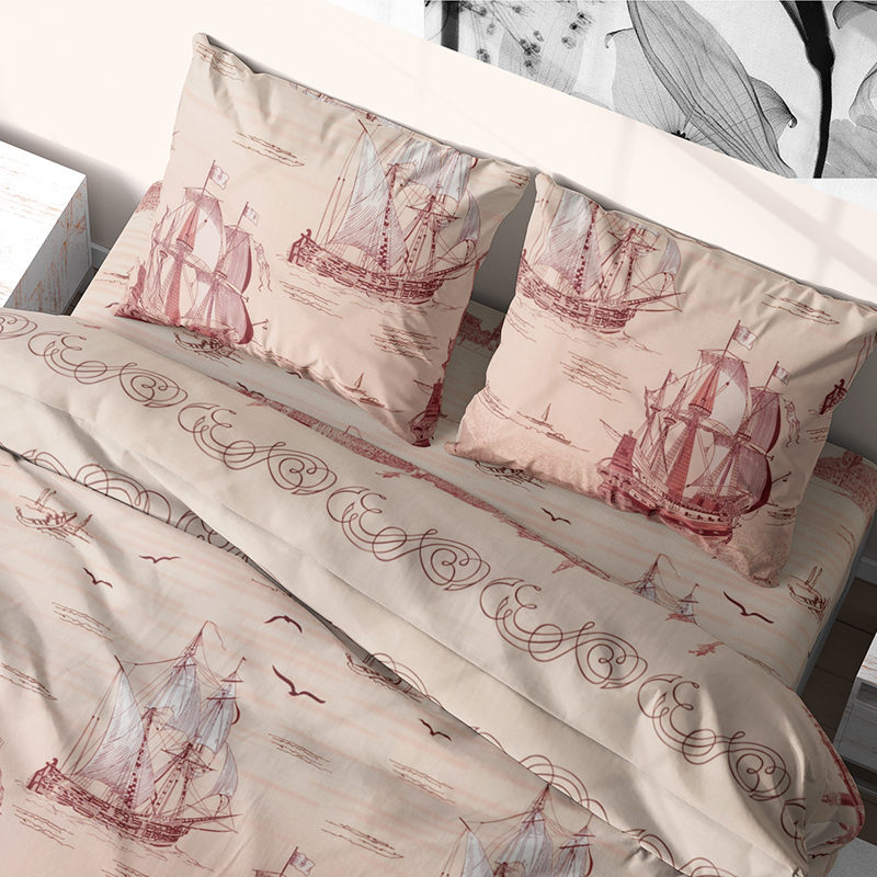 

Комплект постельного белья семейный из бязи Time Textile Венеция Розовый TT150709-s 70х70