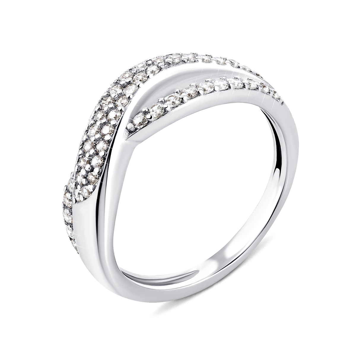 

Серебряное кольцо с фианитами 17.5 размер 1891/9р-CZ