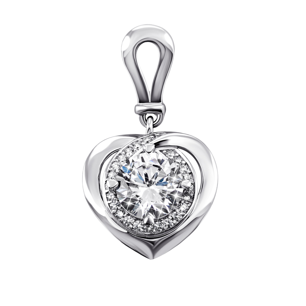 

Серебряная подвеска Сердце с фианитами 1PE46420