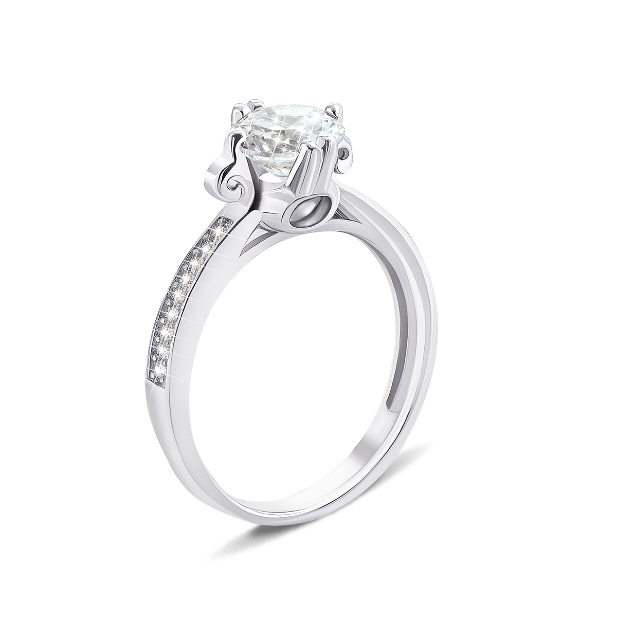 

Серебряное кольцо с фианитами 17.5 размер 1RI59080