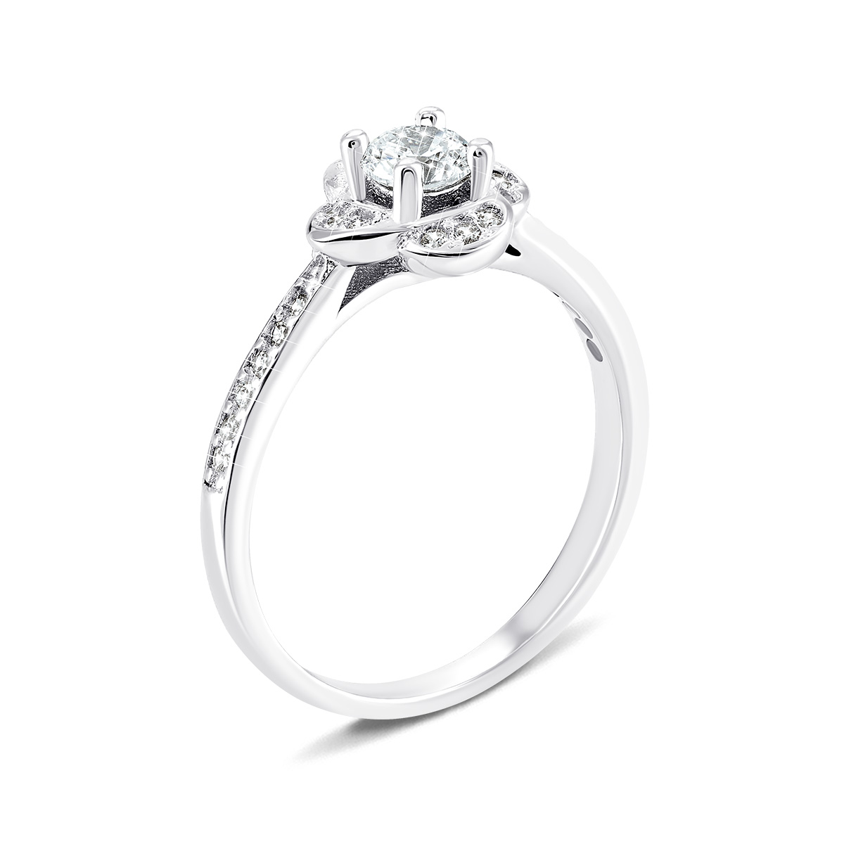 

Серебряное кольцо Цветок с фианитами 15.5 размер 1RI58522-R