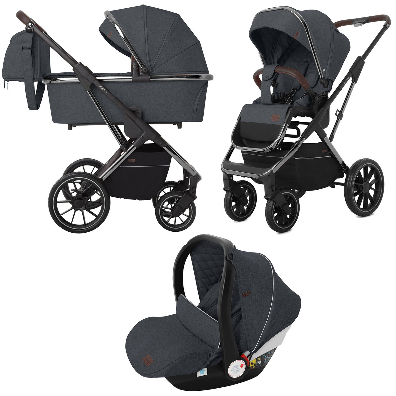 

Коляска универсальная CARRELLO Aurora CRL-6502/1 (3in1) Iron Grey +дождевик