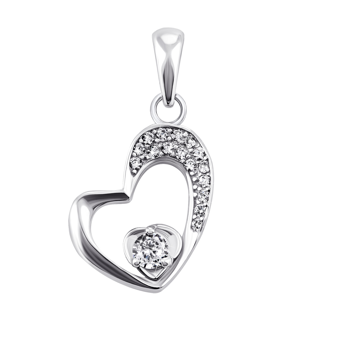 

Серебряная подвеска Сердце с фианитами MDC-851