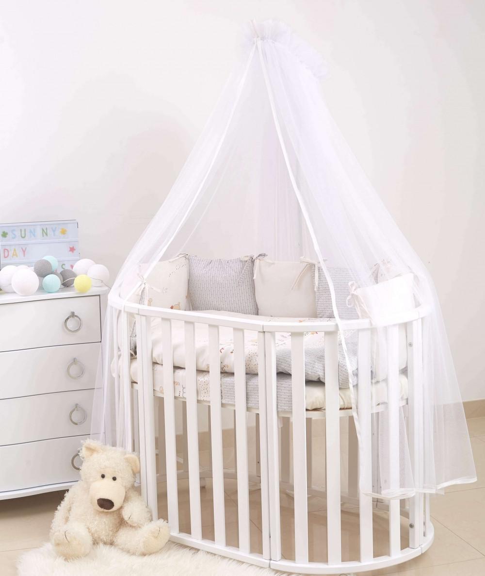 

Постель для овальной и круглой кроватки Twins Eco Line Nice day beige 6 элементов E-117, бежевая