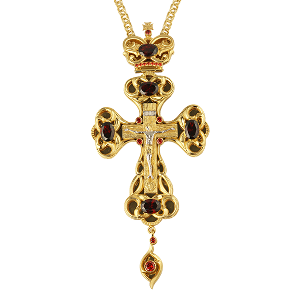 

Крест для священнослужителя из ювелирного сплава позолоченный с цепью Фамильные Драгоценности 2.10.0239лп^1лп