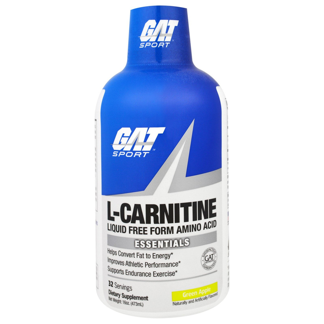 

L-карнитин GAT L-Carnitine со вкусом зеленого яблока аминокислота в свободной форме для повышения выносливости жиросжигания и поддержки сердца 473 мл