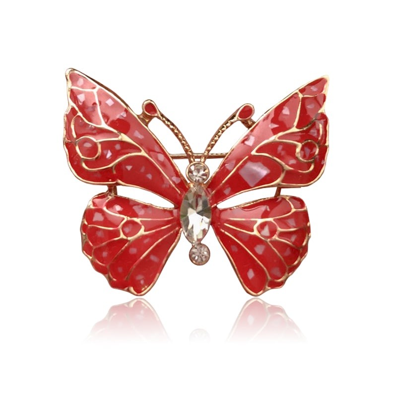 

Брошь женская BROCHE бижутерия Мозаика Насекомые Бабочка красная BRBF111873
