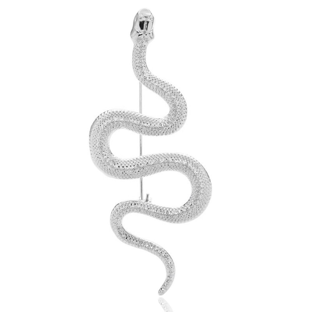 

Брошь унисекс BROCHE бижутерия Змея серебристая BRBF111950
