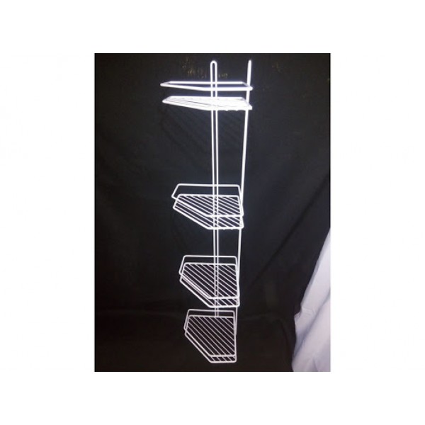 

Полка для ванной Metal Style 25421 белая угловая четырехуровневая двухконтурная 25х25х88 см