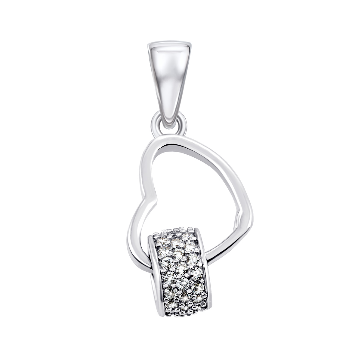

Серебряная подвеска Сердце с фианитами TP097809