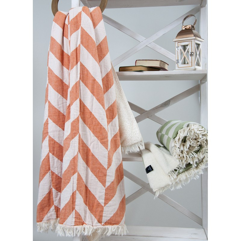 

Плед микроплюш Barine - Fishbone Throw orange 125*170