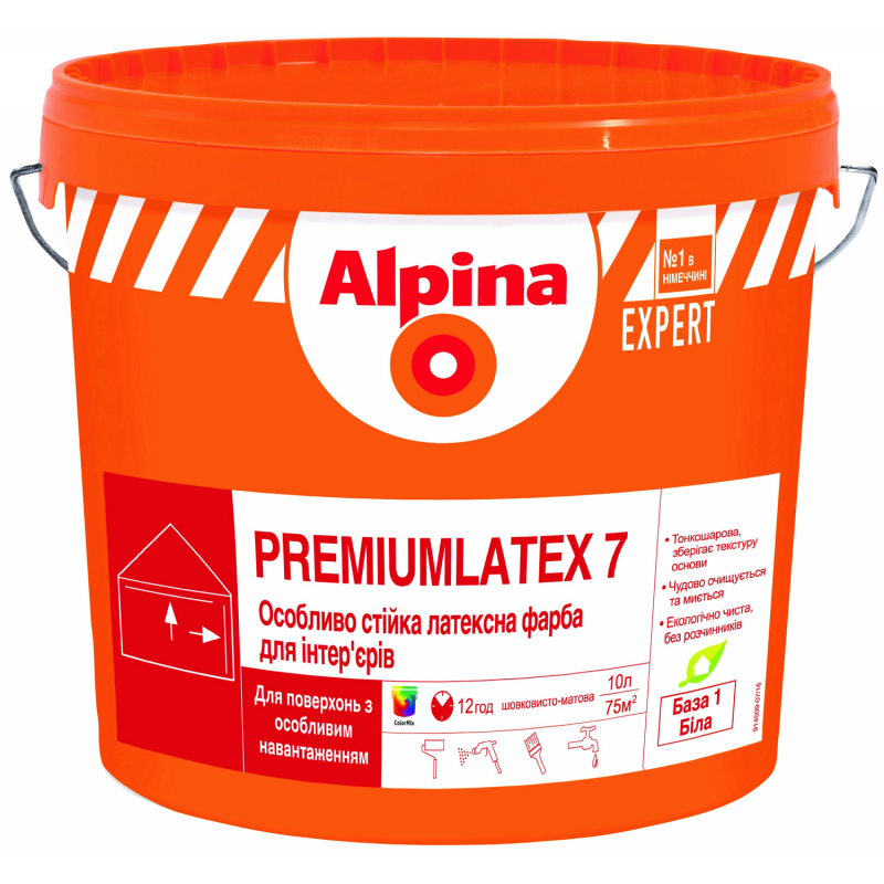 

Интерьерная краска Alpina Premiumlatex 7 B3 9,4 л Белая