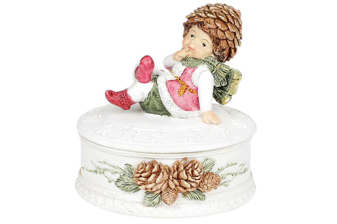 

Декоративная Шкатулка BonaDi с декором Малыш Эльф 11см 887-320