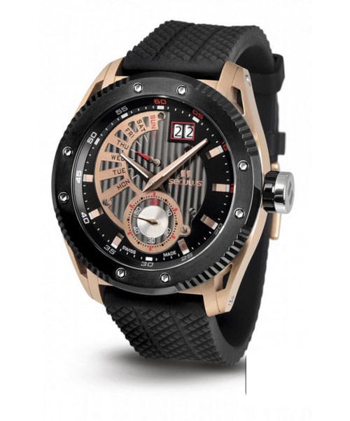 

Мужские наручные часы Seculus 9535.2.7004P white-black, ipb-rose, black silicon