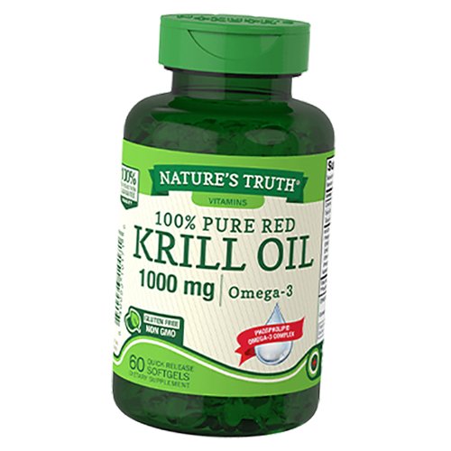 

Масло криля, 100% Pure Red Krill Oil 1000, Nature's Truth 60гелкапс (67509003)